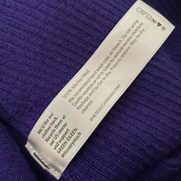 LKNW Eileen Fisher Dress M Merino Wool Long Sleeve Rib Knit Medium Scoop Neck - Picture 12 of 15